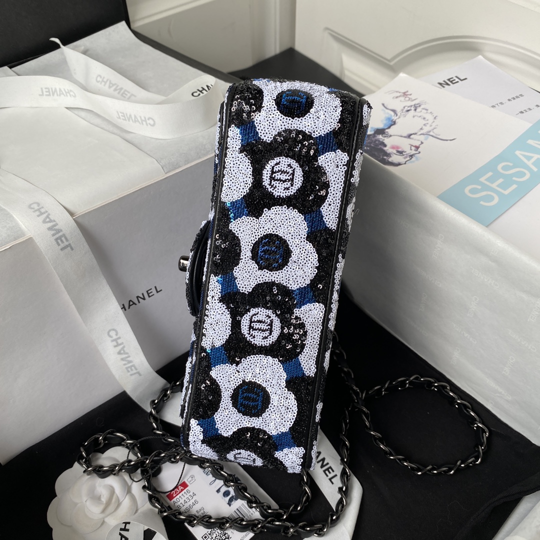 [TOP] CHANEL Flap Bag  Logo Sequin Short Tassel Bag 20cm