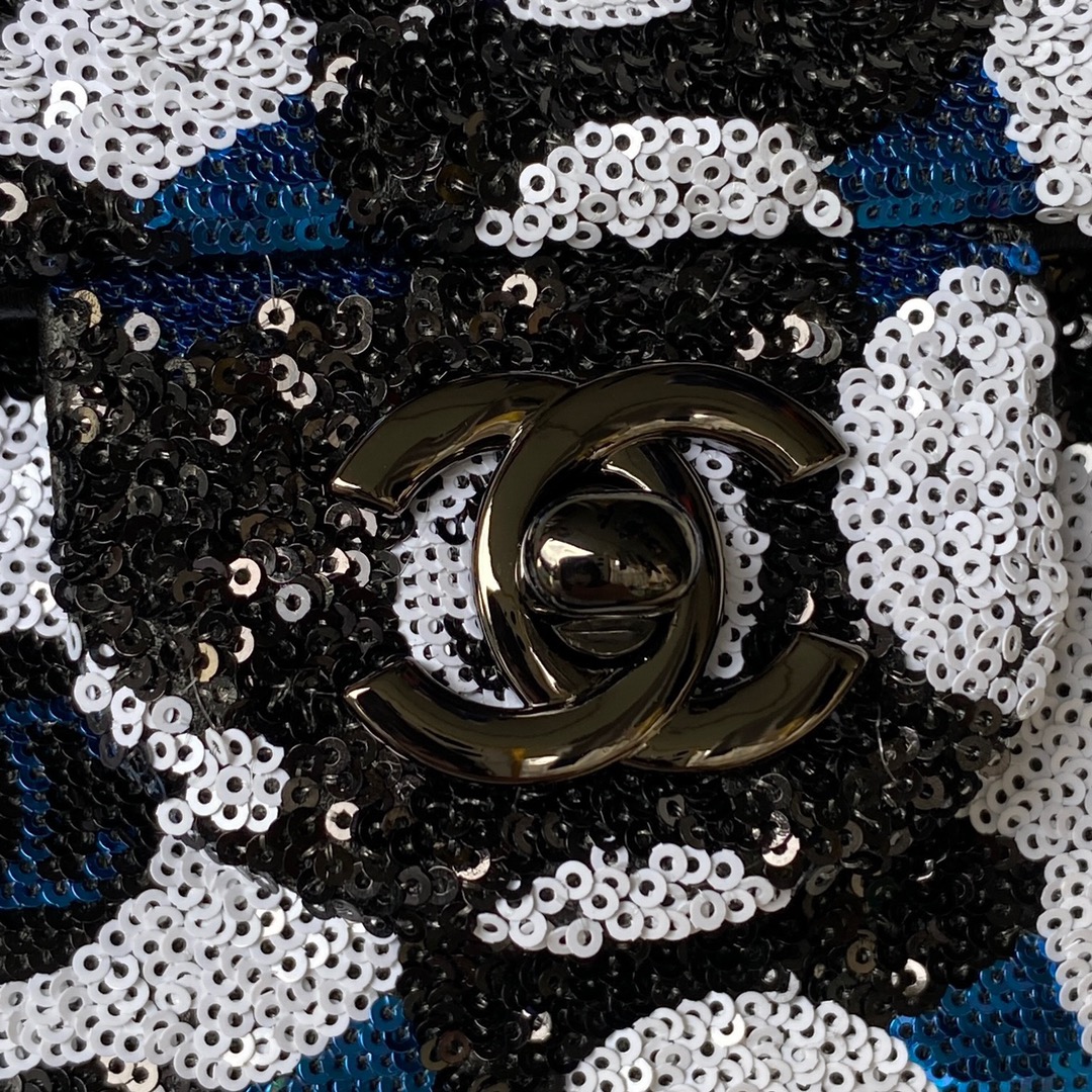 [TOP] CHANEL Flap Bag  Logo Sequin Short Tassel Bag 20cm