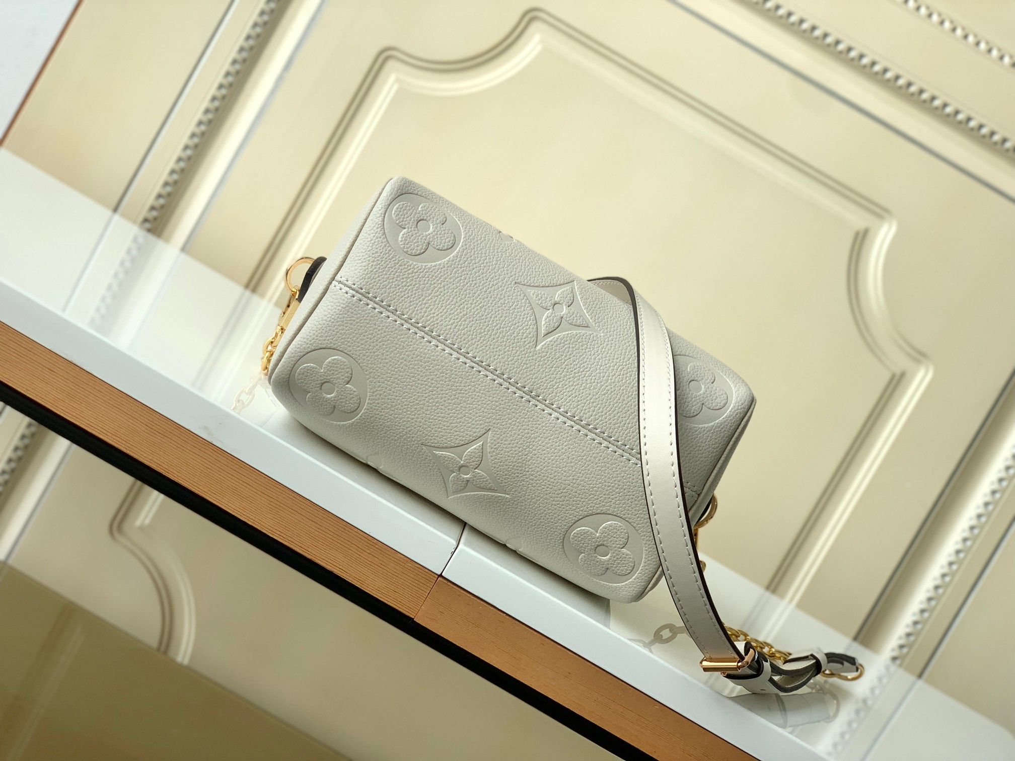 [TOP] Louis Vuitton LV Speedy Bandouliere 20 Handbag 20.5x13.5x12cm- Beige