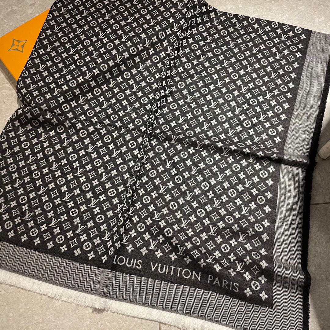 [TOP] Louis Vuitton LV Monogram Cashmere Scarf 120 x 120 cm - 4 Colors - 711 Luxury