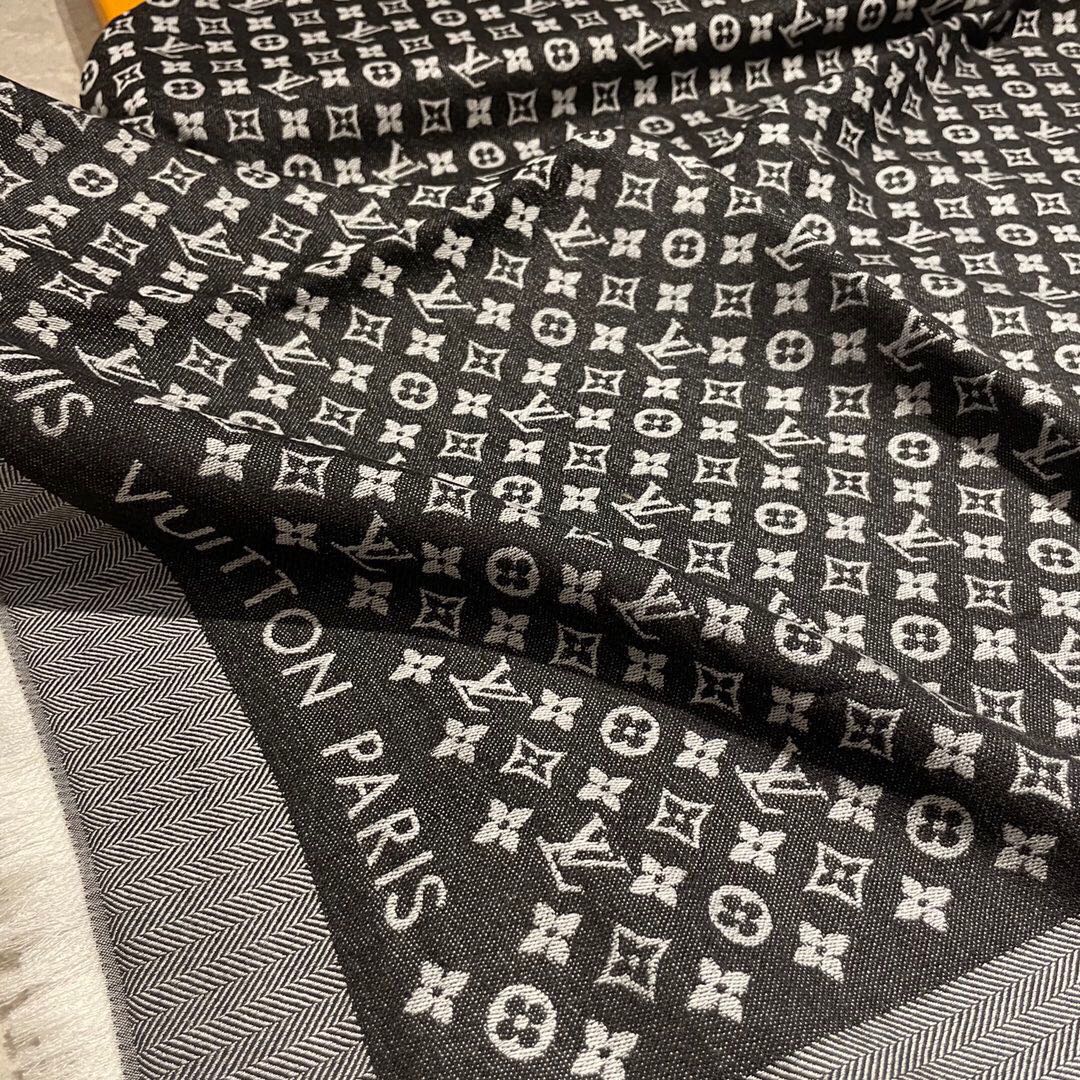 [TOP] Louis Vuitton LV Monogram Cashmere Scarf 120 x 120 cm - 4 Colors - 711 Luxury