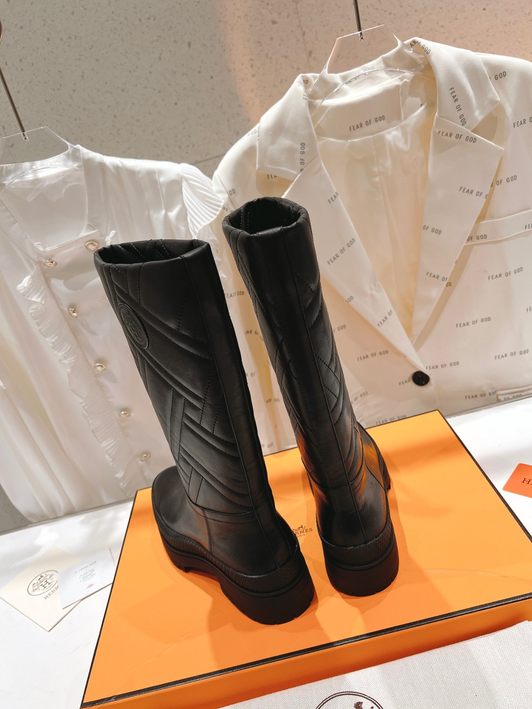 [TOP] HERMES Autumn And Winter H Family Classic Series Thick Bottom Boots - Black