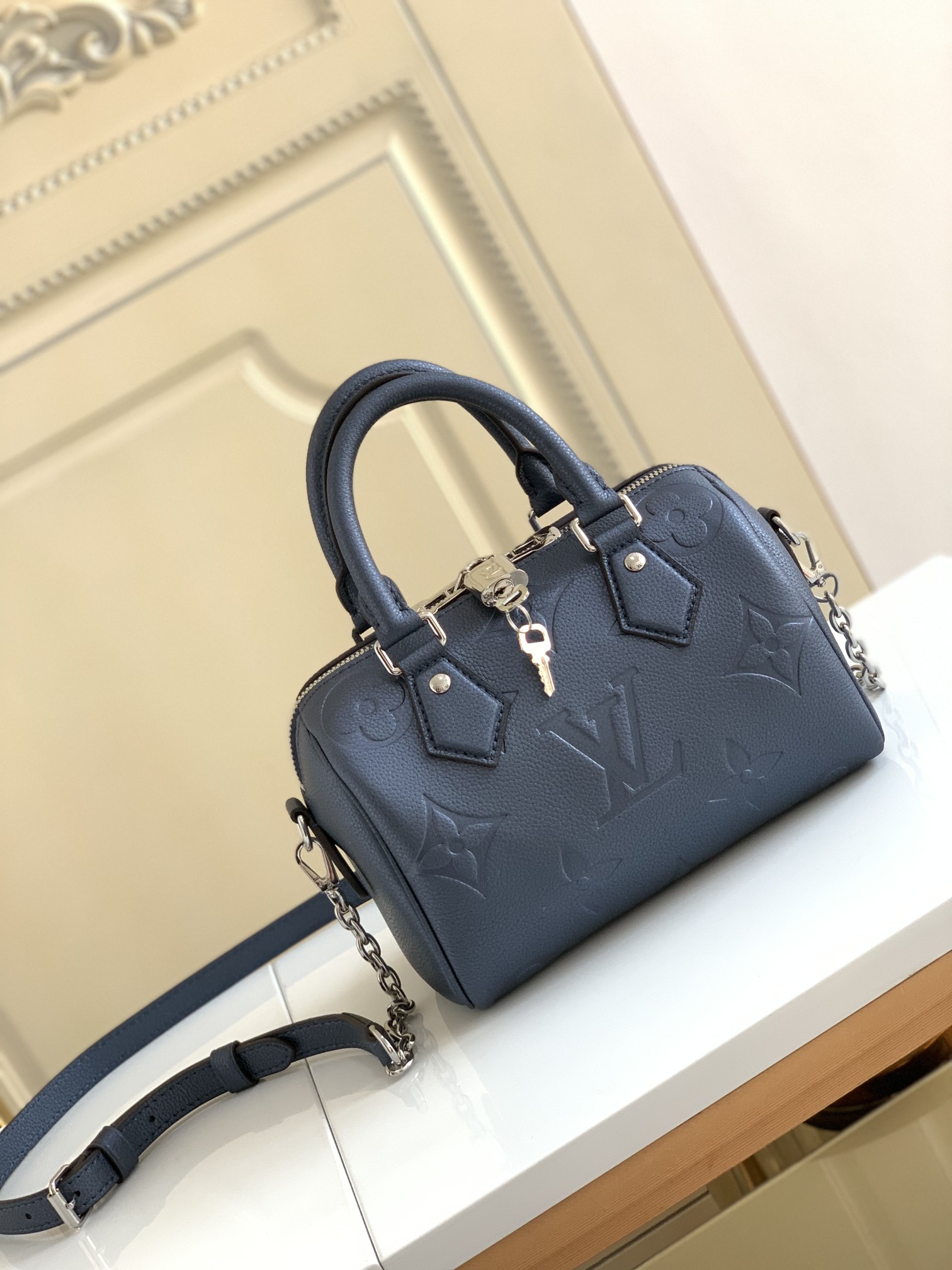 [TOP] Louis Vuitton LV Speedy Bandoulière 20 Bag 20.5 x 13.5 x 12 cm- Blue& Black