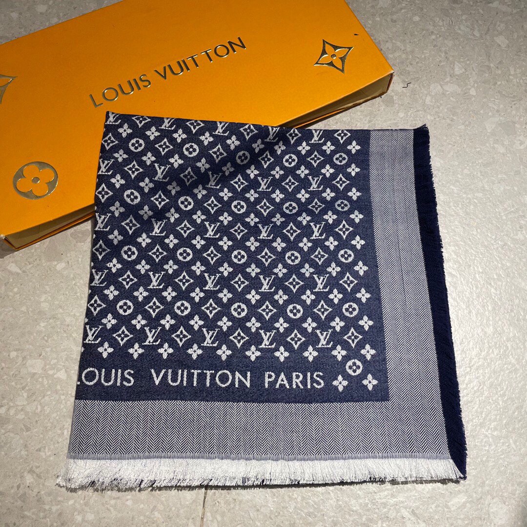 [TOP] Louis Vuitton LV Monogram Cashmere Scarf 120 x 120 cm - 4 Colors - 711 Luxury