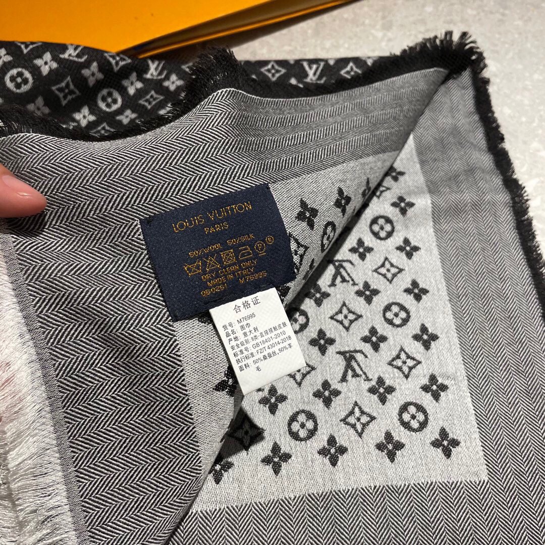 [TOP] Louis Vuitton LV Monogram Cashmere Scarf 120 x 120 cm - 4 Colors - 711 Luxury