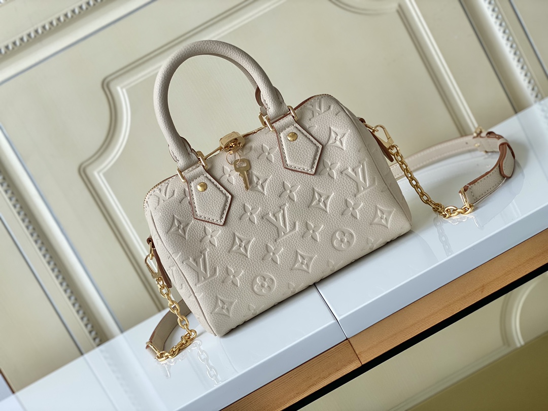 [TOP] Louis Vuitton LV Speedy Bandouliere  20 Handbag 20.5 x 13.5 x 12 cm - White