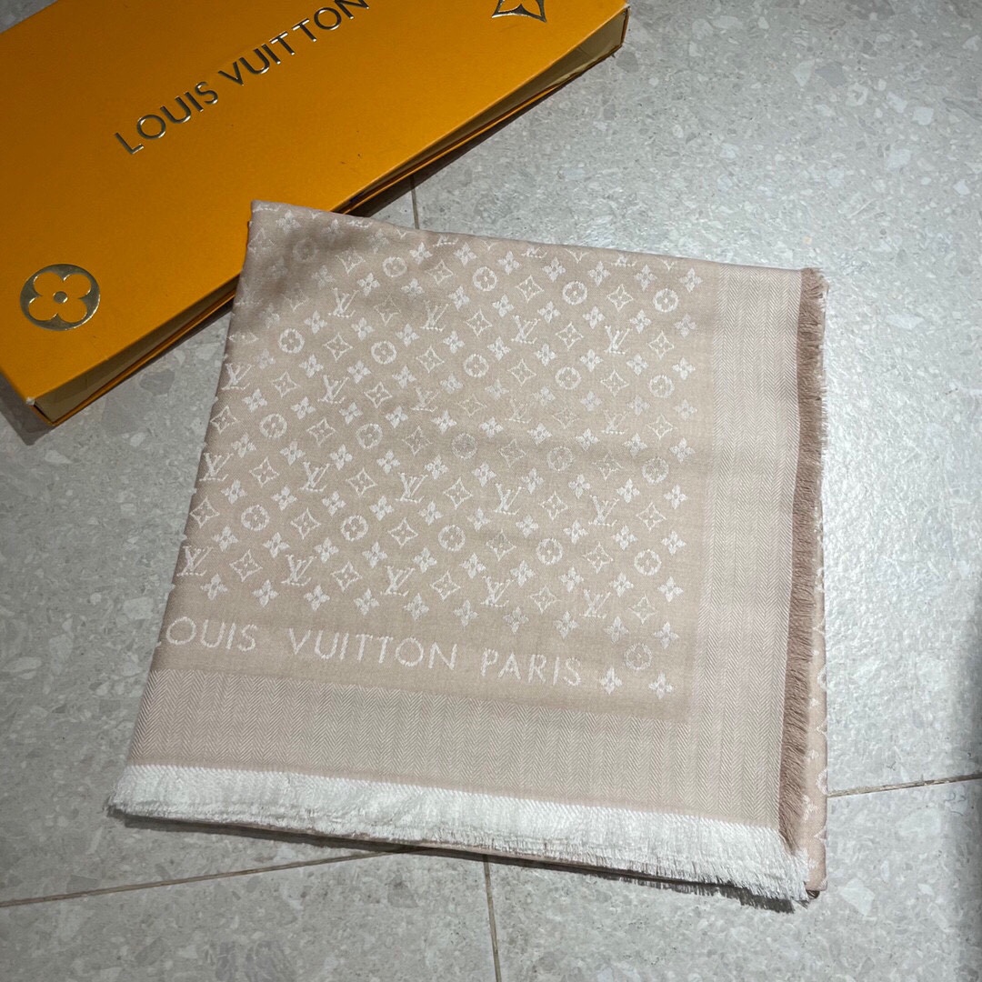 [TOP] Louis Vuitton LV Monogram Cashmere Scarf 120 x 120 cm - 4 Colors - 711 Luxury