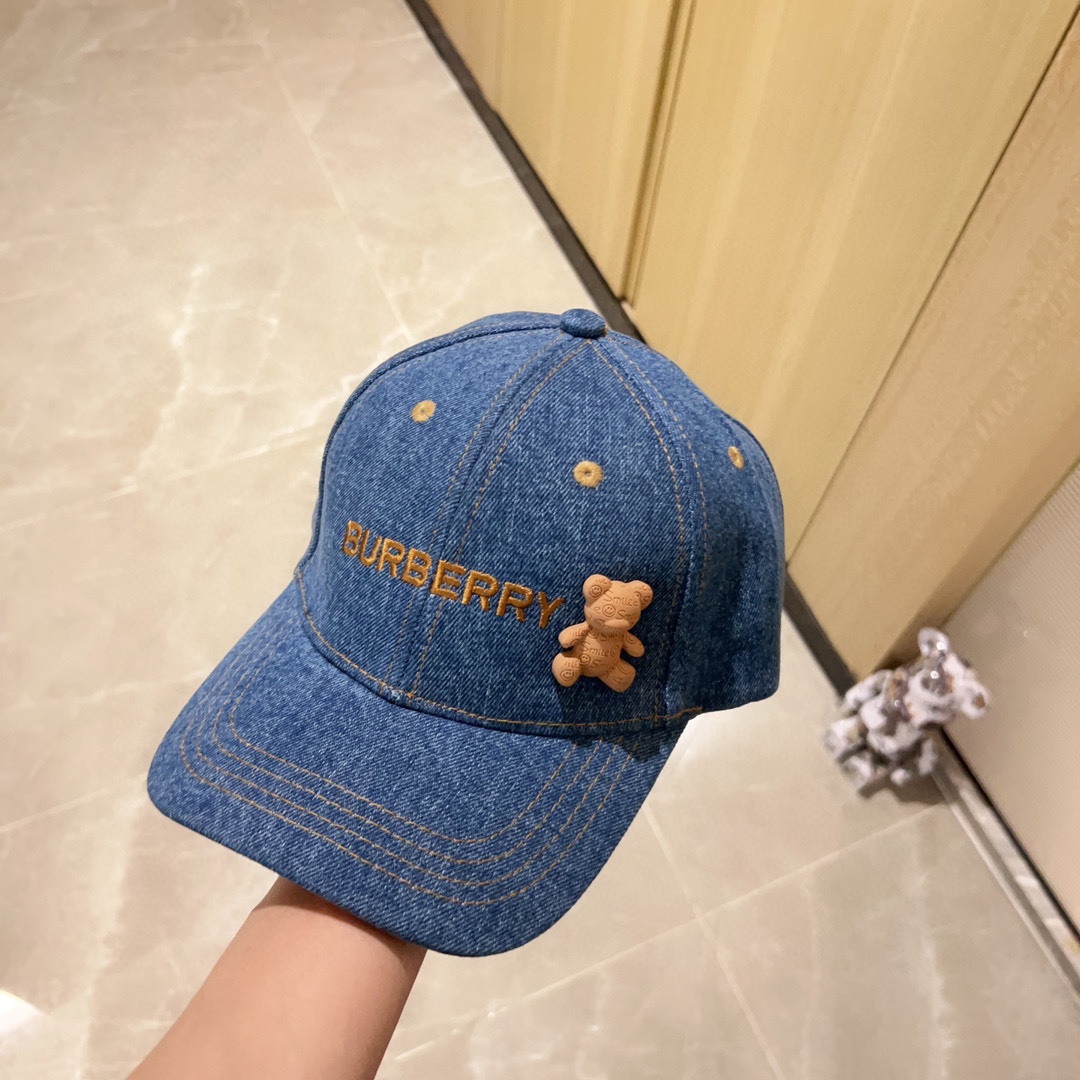 [TOP] BURBERRY Embroidered Baseball Cap - Two Colors