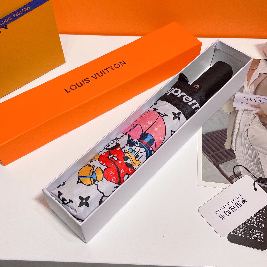 [TOP] Louis Vuitton LV Monogram Donald Duck Print Umbrella - 2 Colors