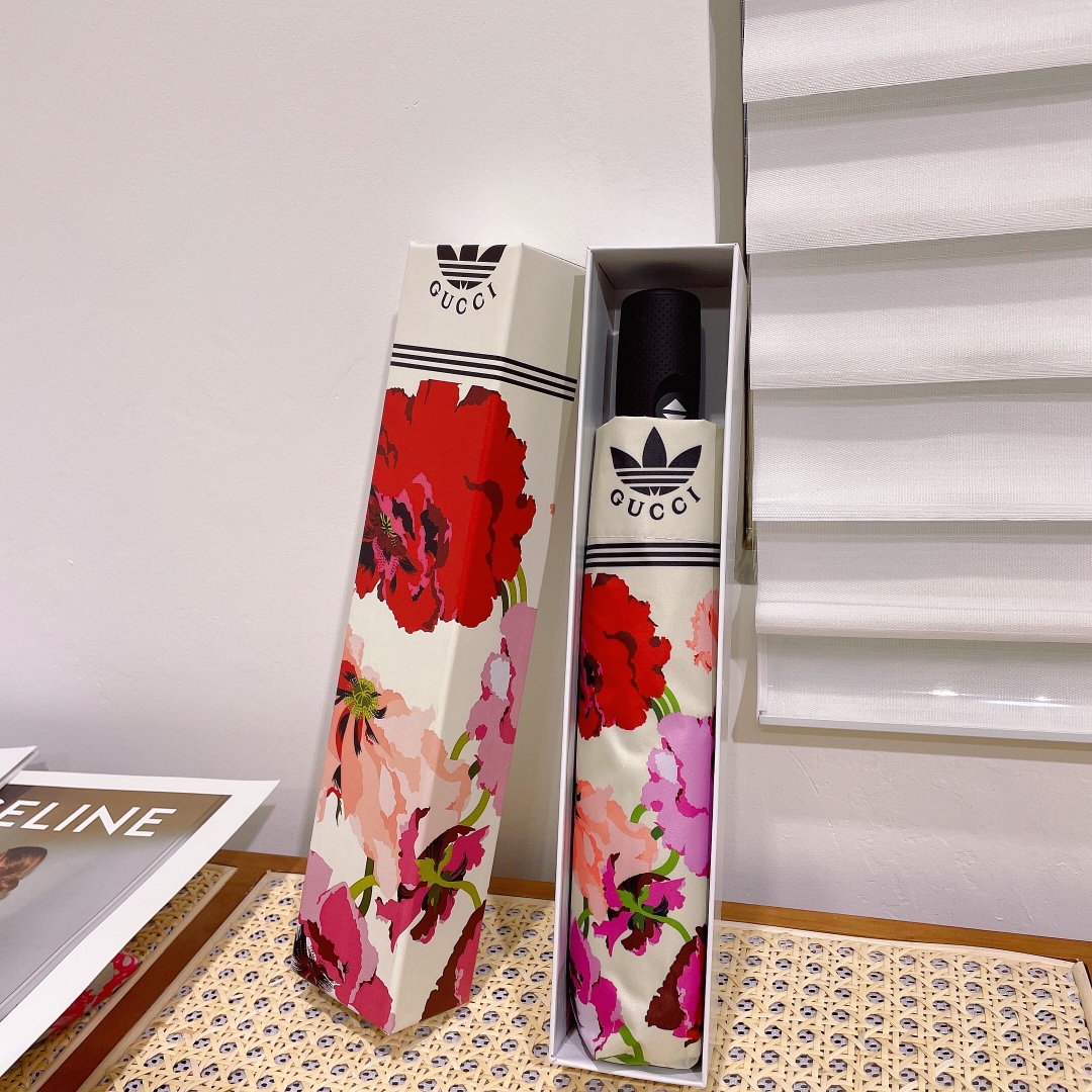[TOP] GUCCI Flowers Umbrella - Beige