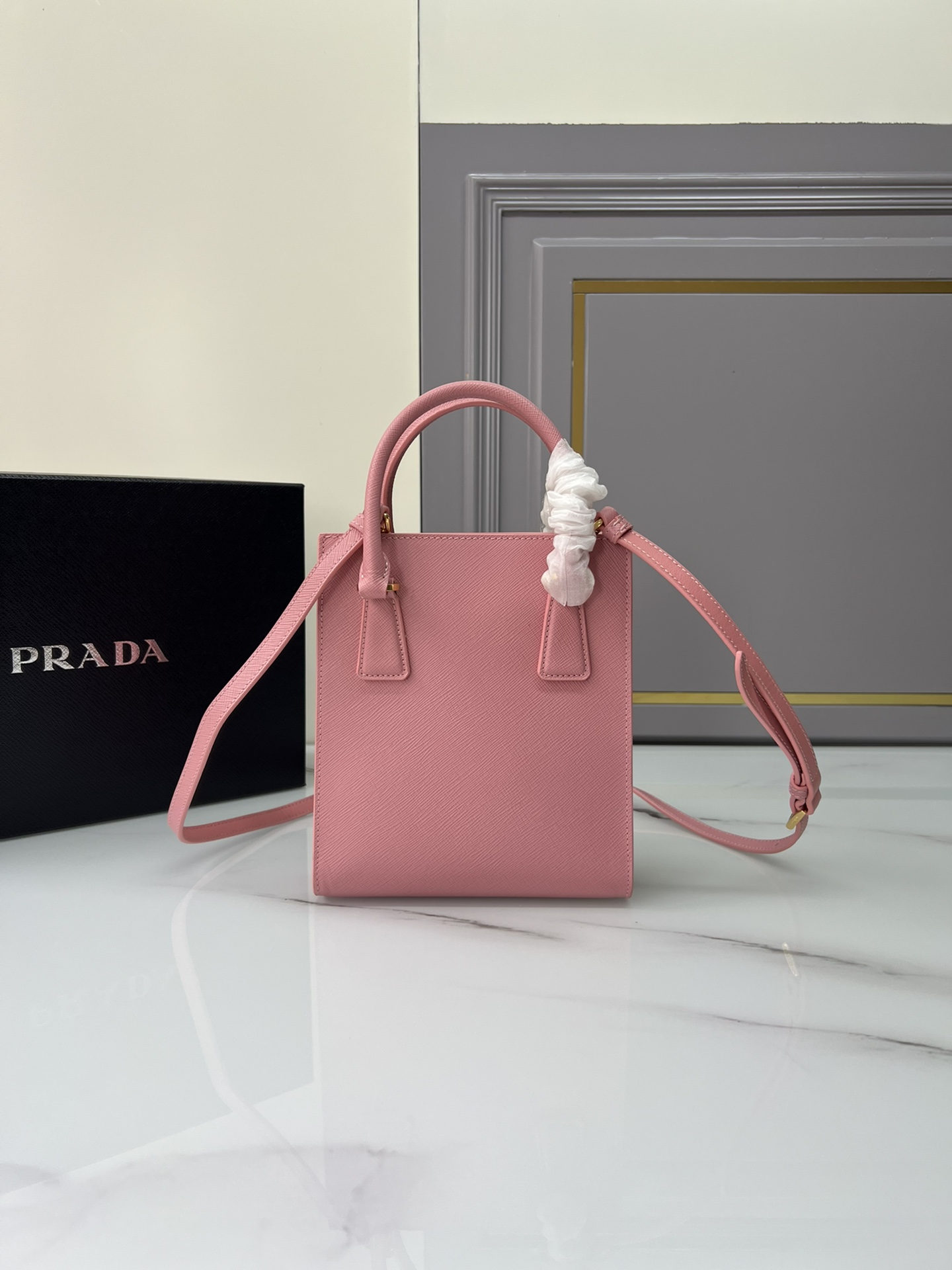 [TOP] PRADA Galleria Mini Saffiano Cross Grain Cowhide Bag 17x19.5x6.5cm - Four Bags