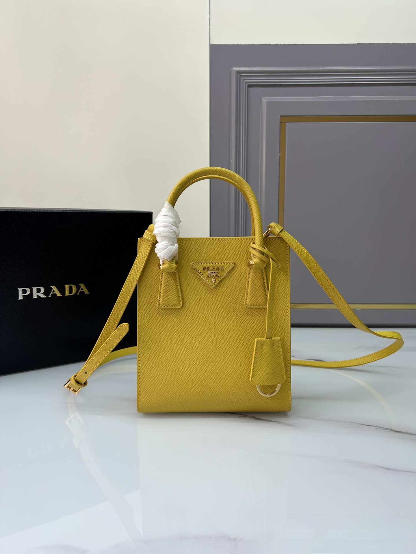 [TOP] PRADA Galleria Mini Saffiano Cross Grain Cowhide Bag 17x19.5x6.5cm - Four Bags