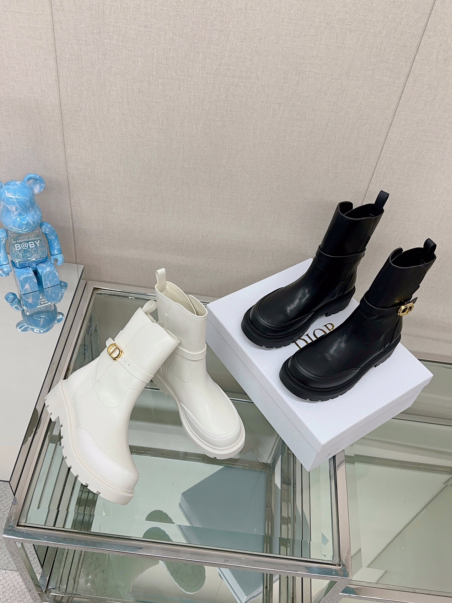 [TOP] Christian Dior Thick Soled Short Boots Motorcycle Boots - Two Colors