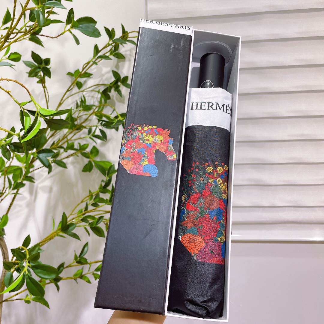 [TOP] HERMES Horse Illustrated Book Umbrella - 2 Colors