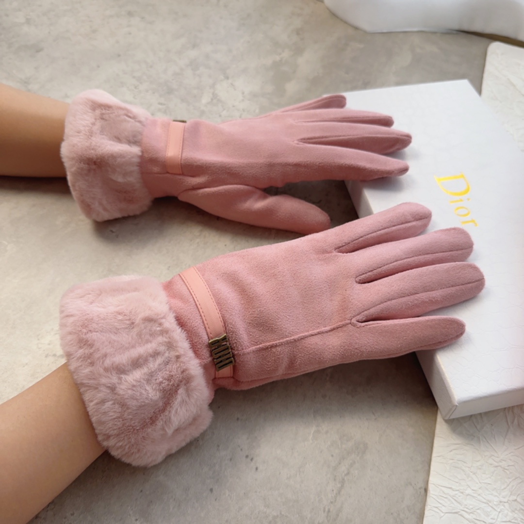 [Top] Christian Dior Dior One Size Fits All Women's Gloves - Pink
