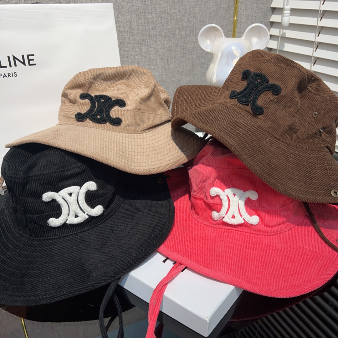 [TOP] CELINE Autumn And Winter Corduroy Outdoor Hat - Four Colors