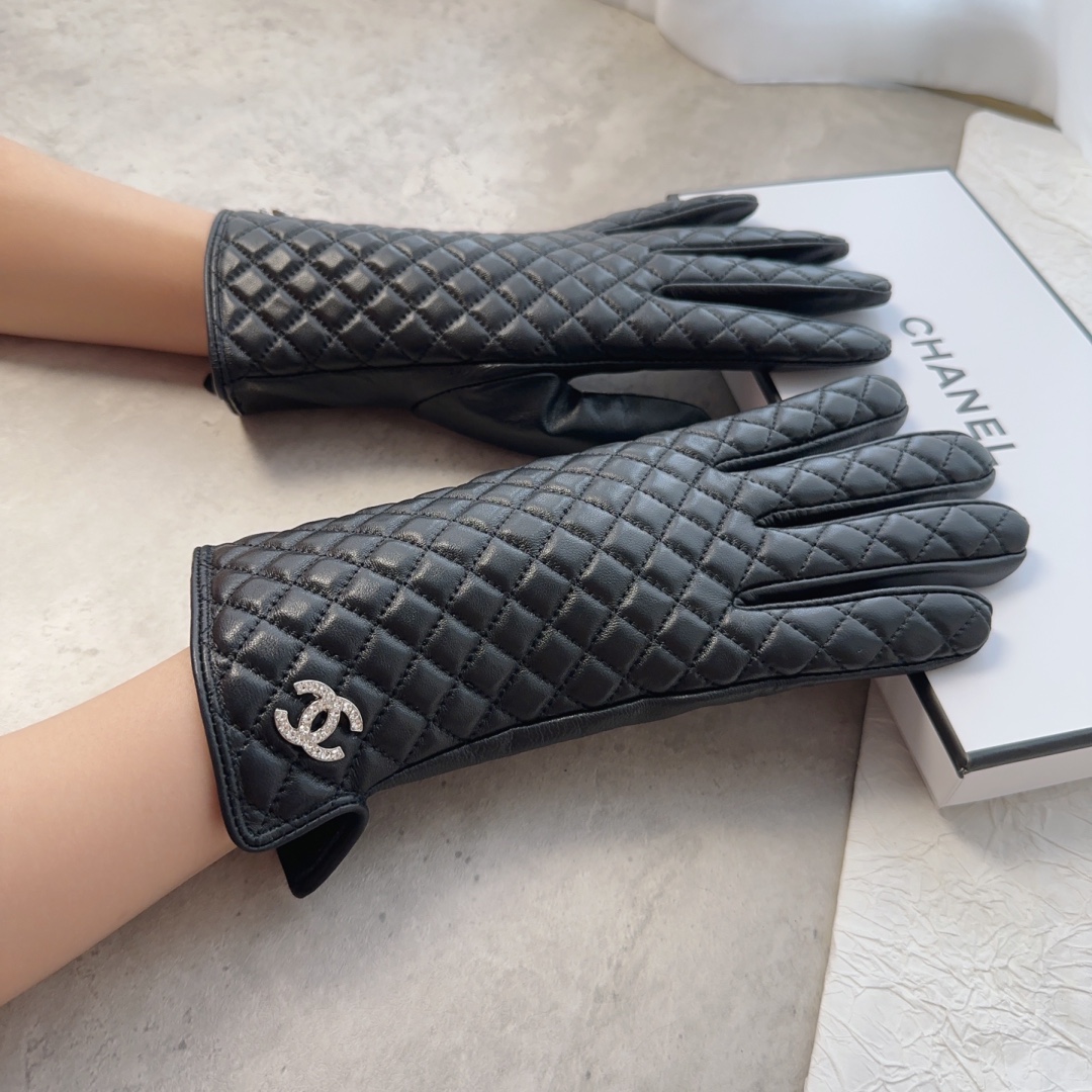 [TOP] CHANEL  New Women's Gloves First Grade Sheepskin - Black