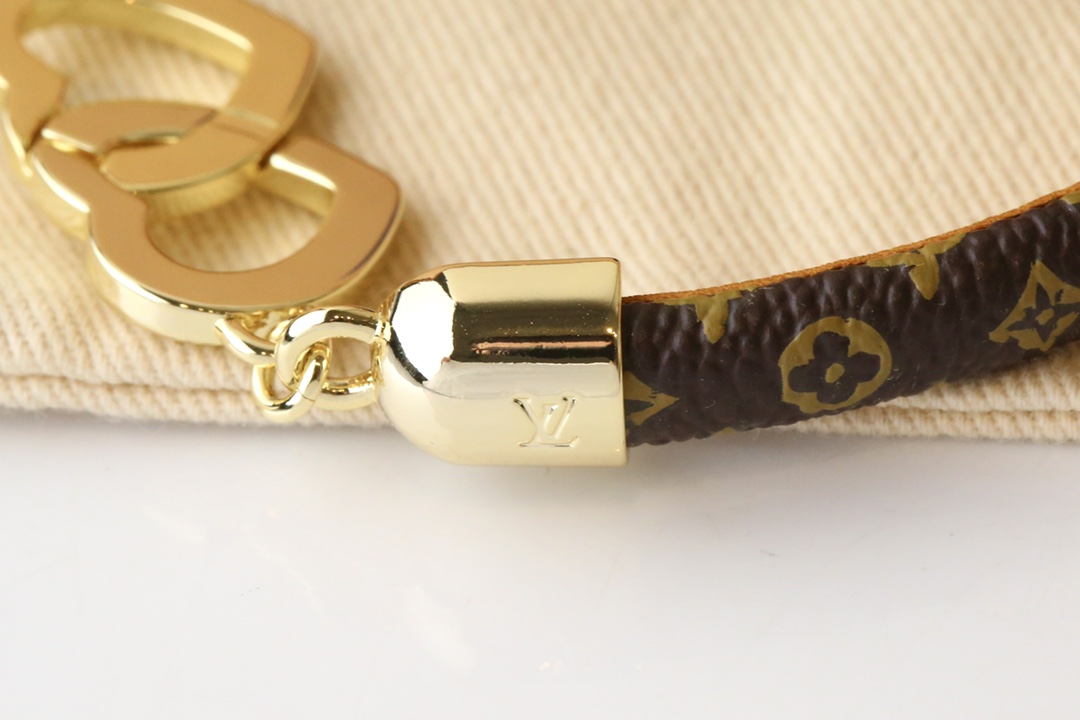 [TOP] Louis Vuitton LV Monogram Leather with Double Love Buckle Thin Circle Bracelet
