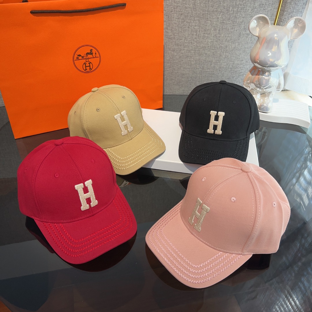 [TOP] HERMES American Vintage Embroidered Baseball Hat - Four Colors