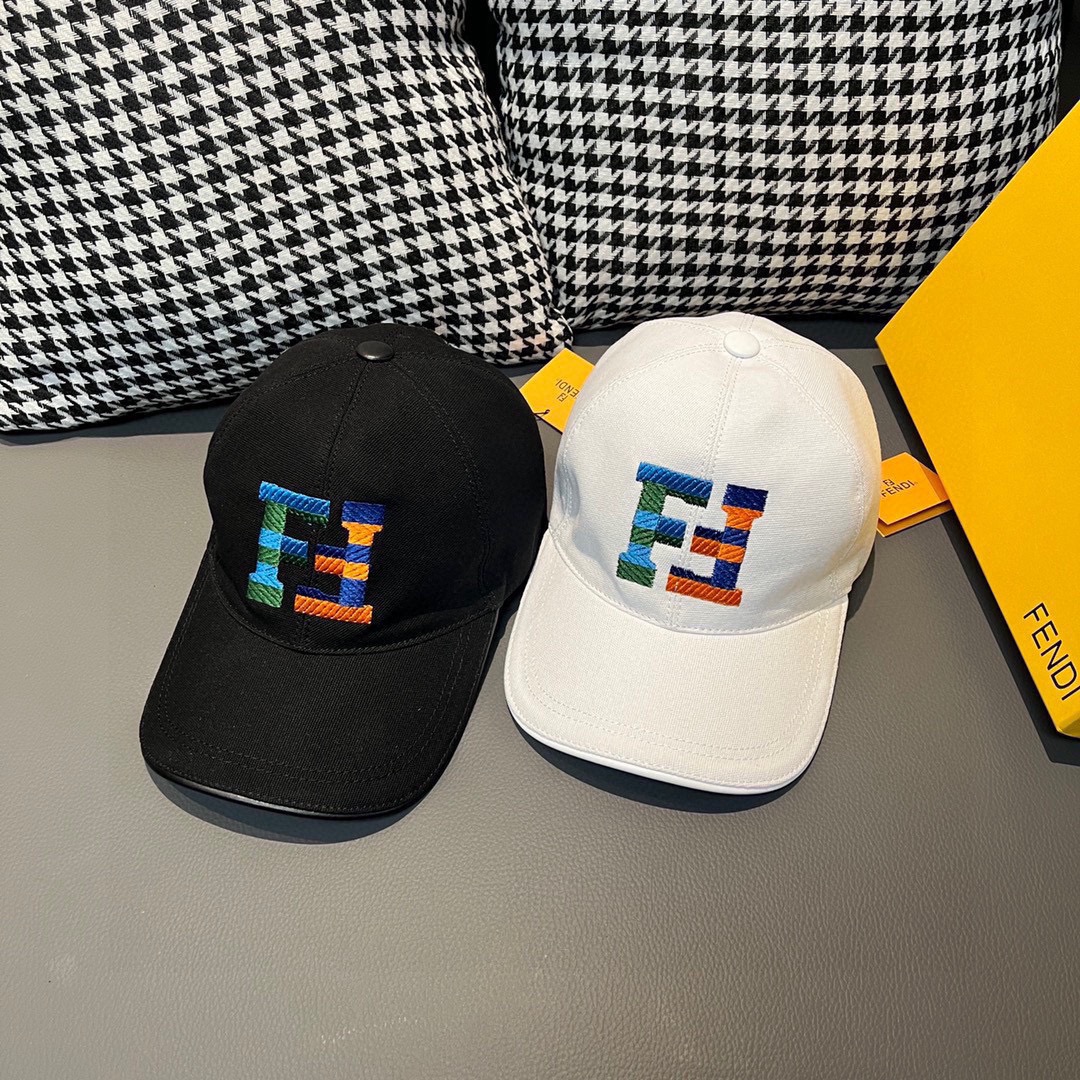 [TOP] FENDI New Embroidery Baseball Cap - Two Colors