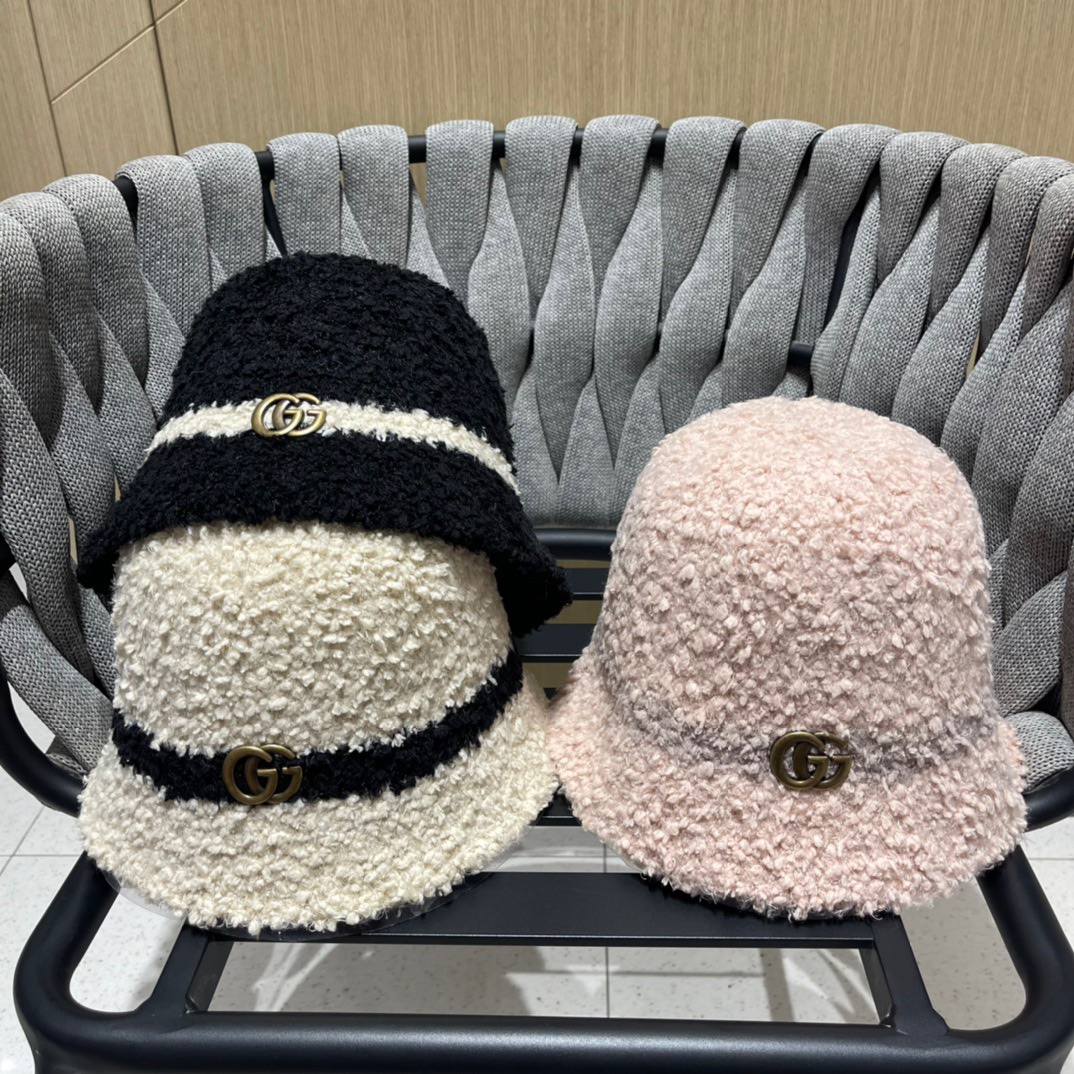 [TOP] GUCCI Autumn And Winter Lamb Fisherman Hat - 3 Colors