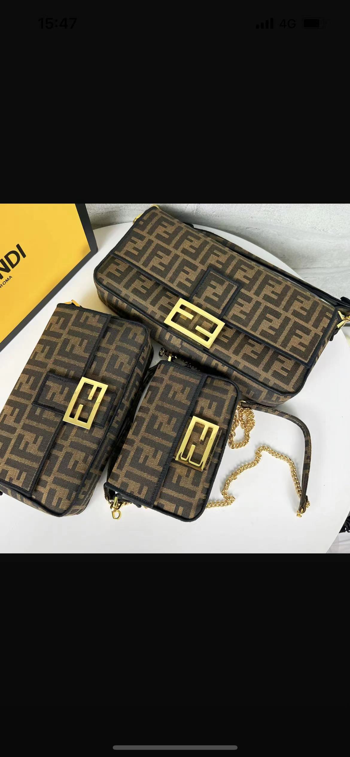 [TOP] FENDI FENDI Baguette Mini Canvas Bag