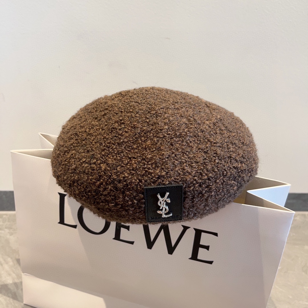 [TOP] Yves Saint Laurent YSL Corduroy Beret - Six Colors