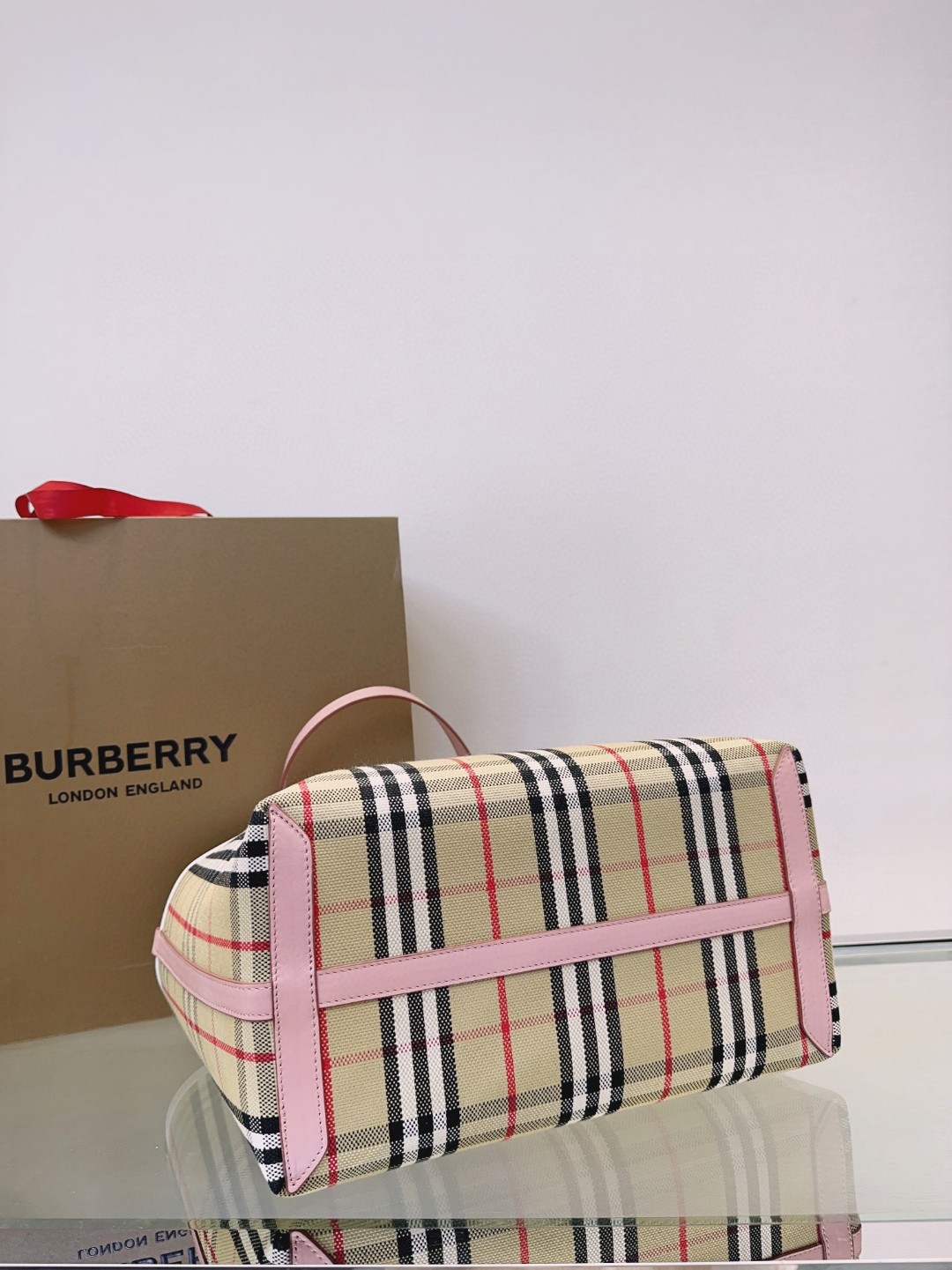 [TOP] BURBERRY B’s Pure Cotton Canvas Exquisite Tote Bag