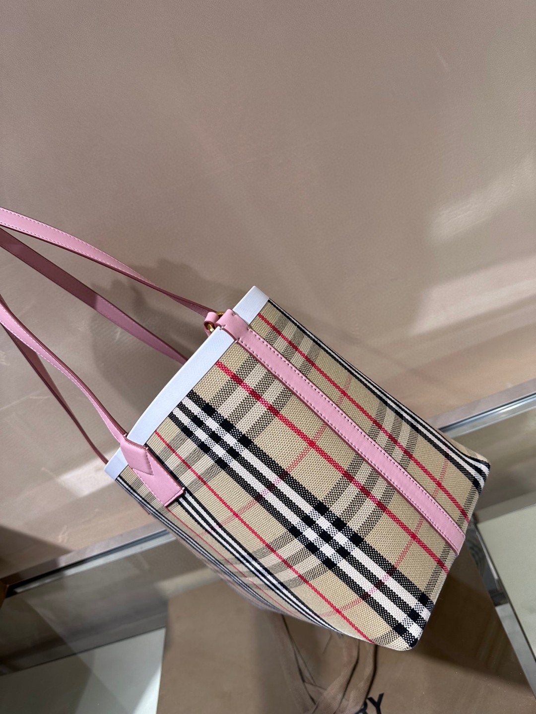 [TOP] BURBERRY B’s Pure Cotton Canvas Exquisite Tote Bag