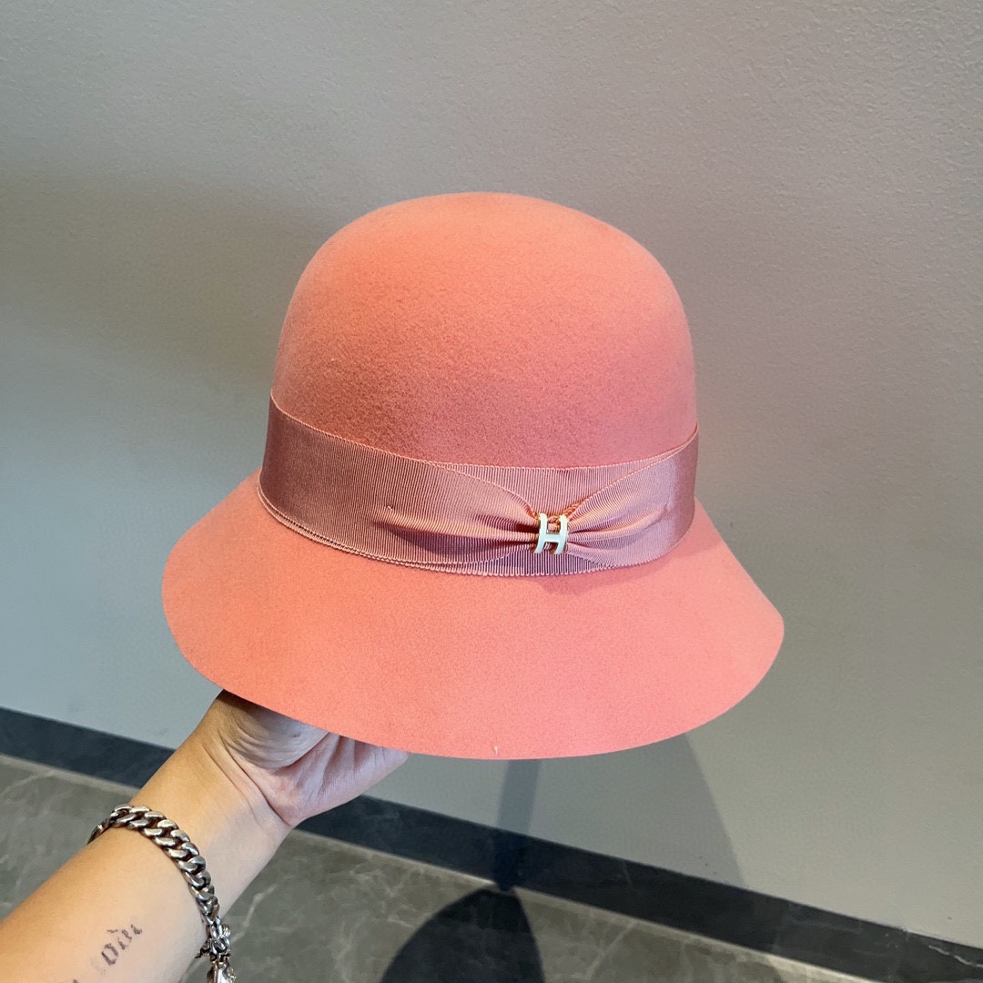 [TOP] HERMES Wool Top Hat - Five Colors