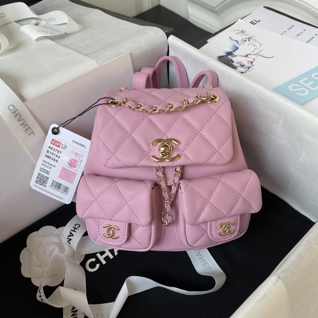 [TOP] CHANEL Duma Flap Double Backpack 17.5x16.5x10 cm - Two Colors