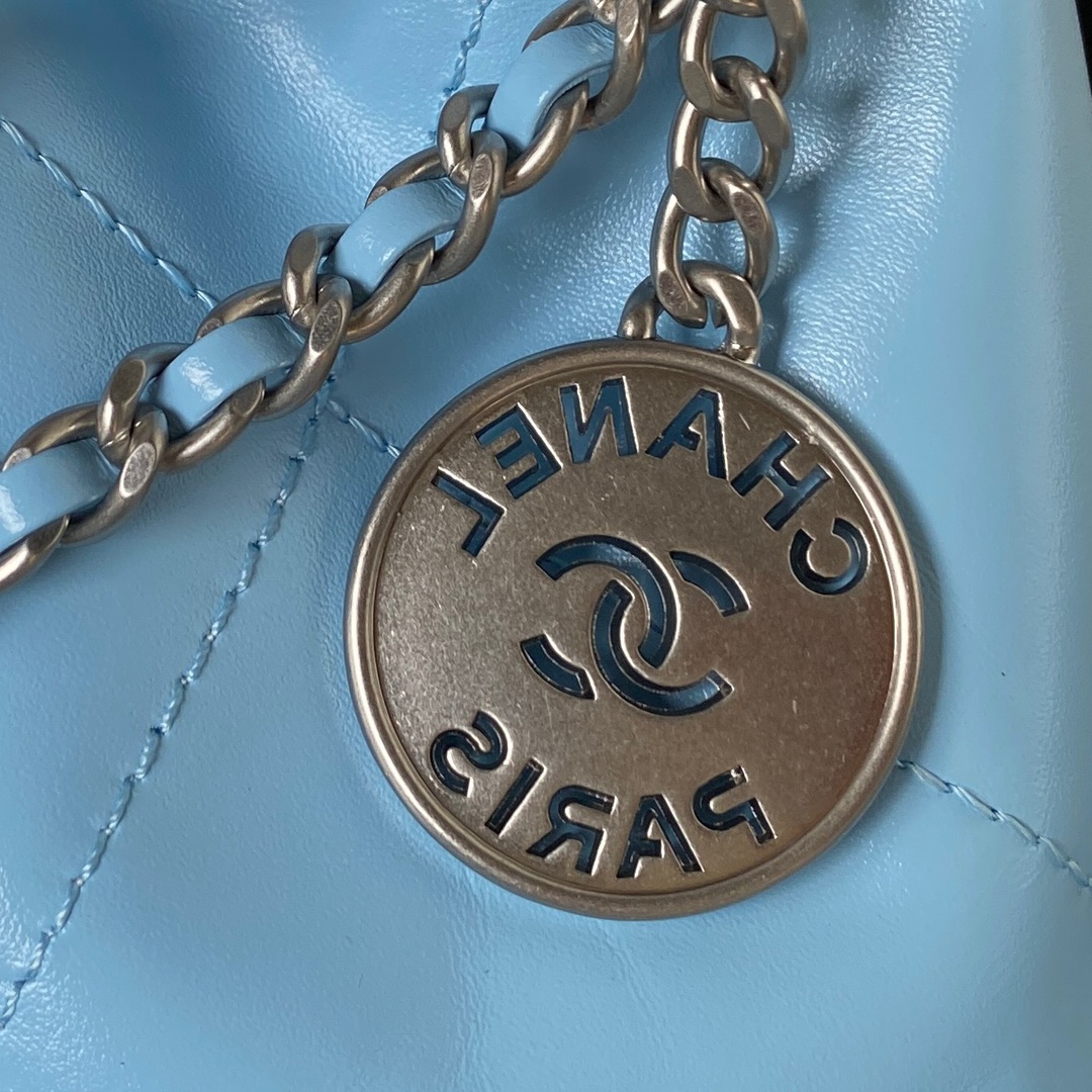 [TOP] CHANEL Mini 22 Bag 19x20x6cm - SHW - Light blue