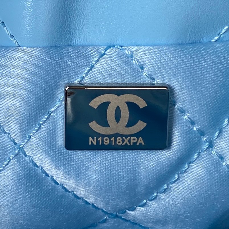 [TOP] CHANEL Mini 22 Bag 19x20x6cm - SHW - Light blue