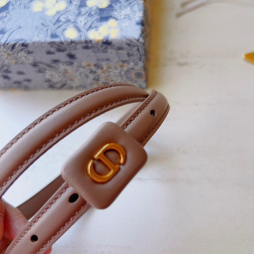 [TOP] Christian Dior Glossy Gold Finish Metal Belt - 1.5cm