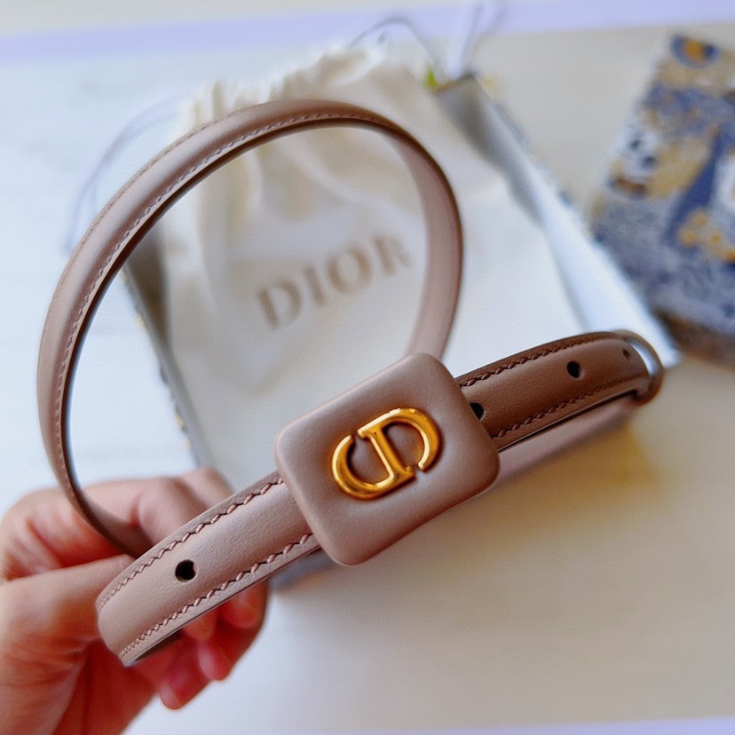 [TOP] Christian Dior Glossy Gold Finish Metal Belt - 1.5cm