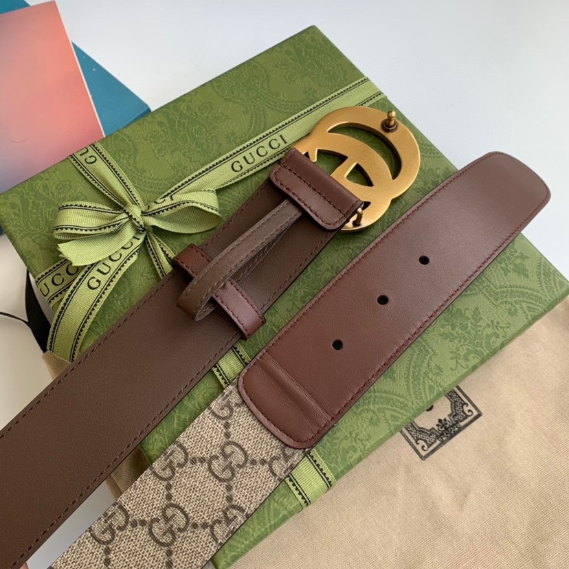 [TOP] GUCCI Cowhide Splicing Belt - 4cm - 2 Colors