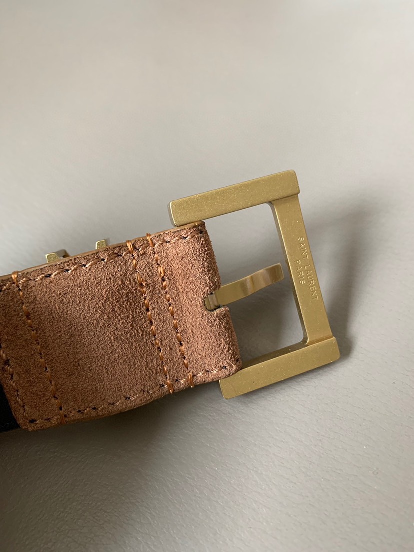 [TOP] Yves Saint Laurent YSL Fashion Casual Belt - 3cm - Brown