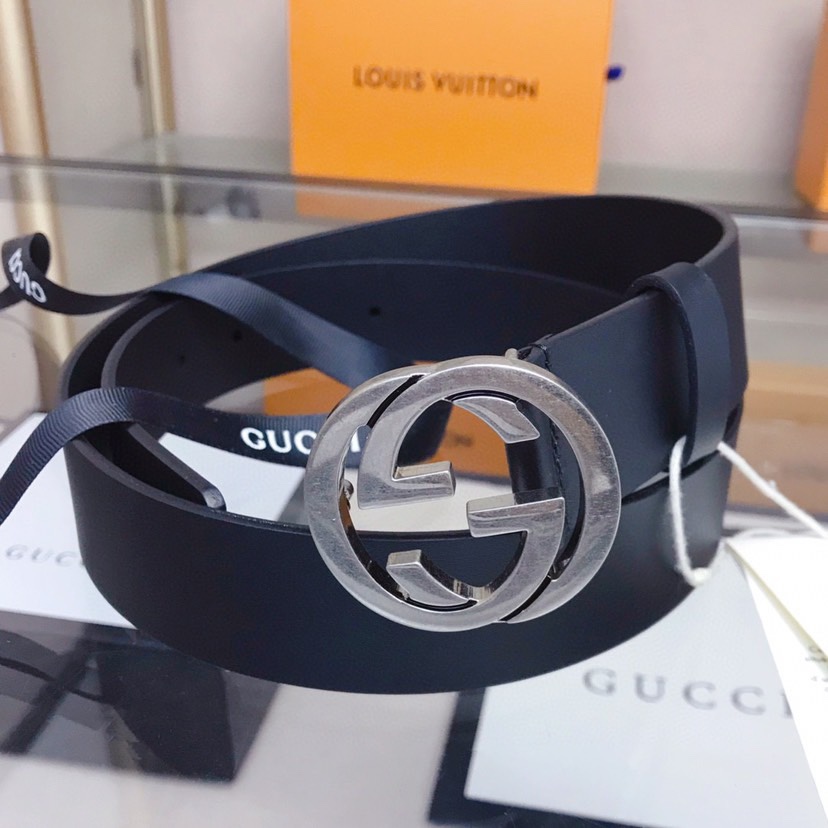 [TOP] GUCCI Vintage Men's Belt - 3.8cm - Black