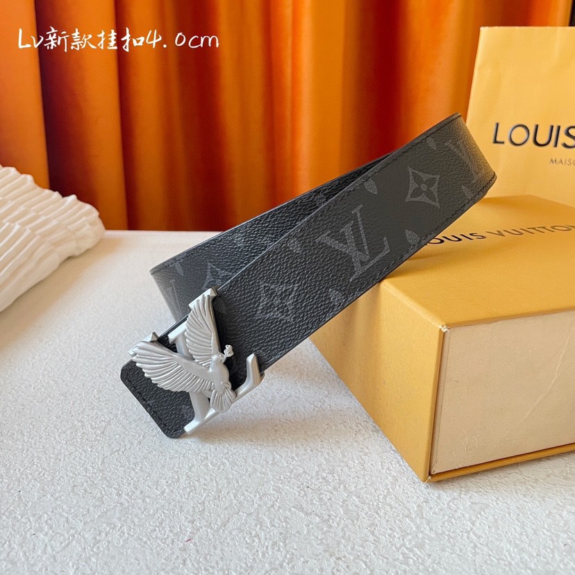 [TOP] Louis Vuitton LV Classic Belt - Black - 4CM