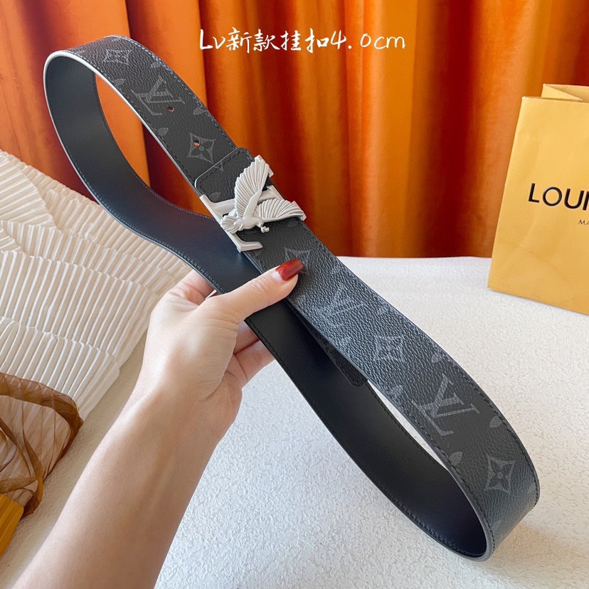 [TOP] Louis Vuitton LV Classic Belt - Black - 4CM