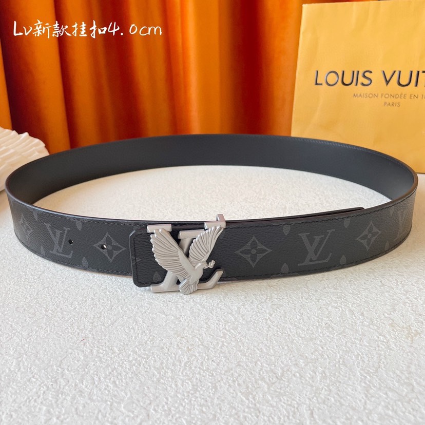 [TOP] Louis Vuitton LV Classic Belt - Black - 4CM