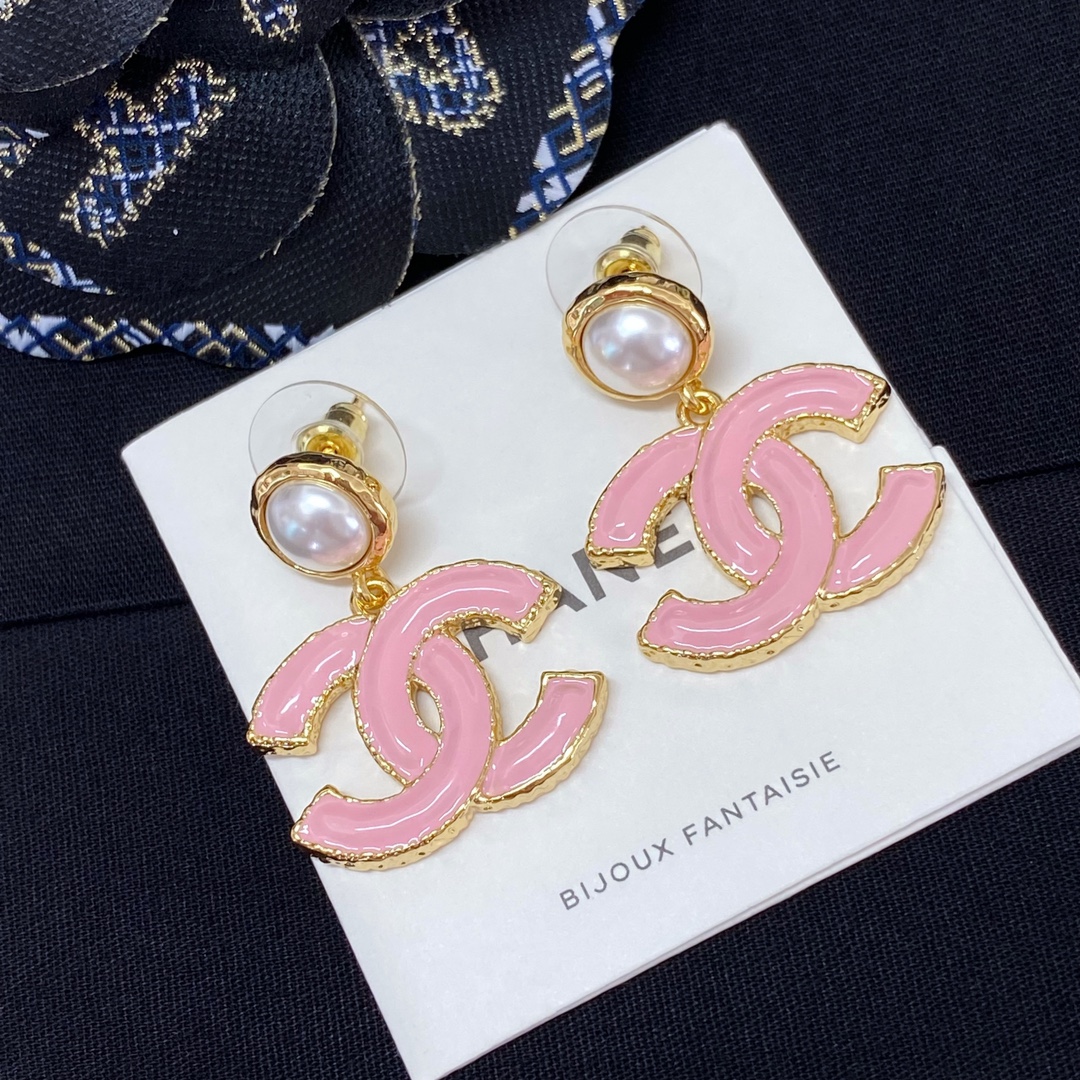 [TOP] CHANEL Pearl Drop Enamel Double C Earrings - 2 Colors - 711 Luxury