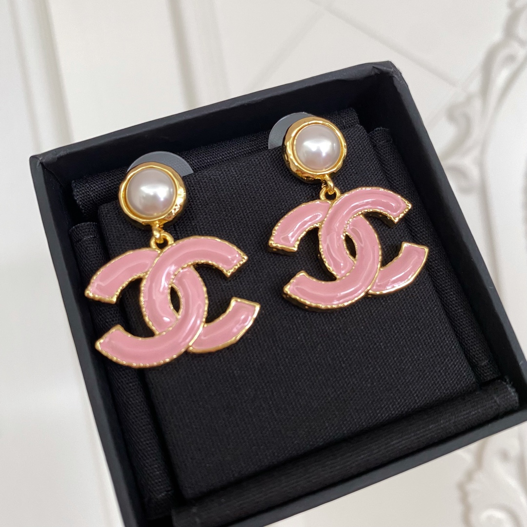 [TOP] CHANEL Pearl Drop Enamel Double C Earrings - 2 Colors - 711 Luxury