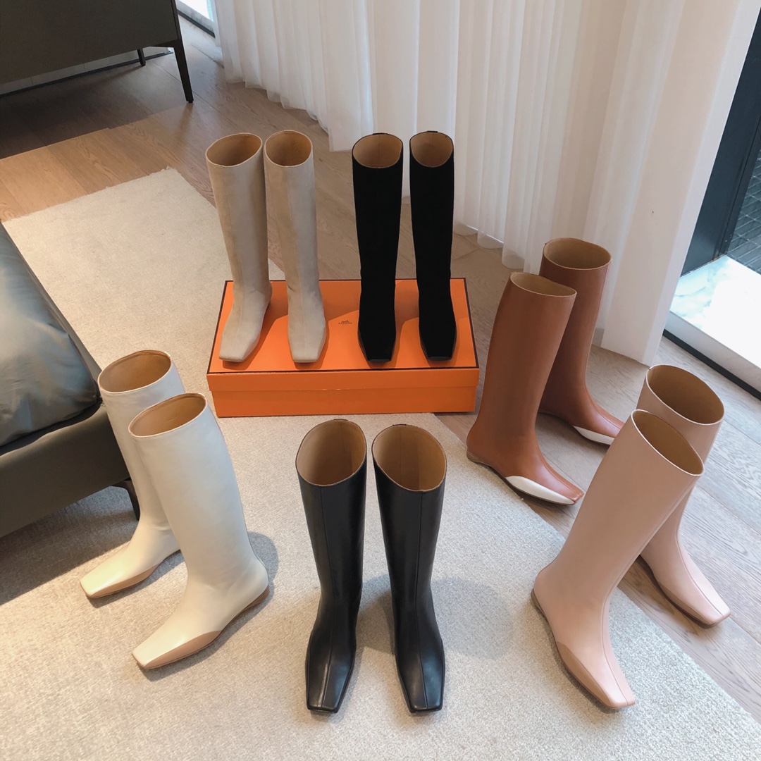 [TOP] HERMES Imported Cowhide Boots From Ltaly - 6 Colors