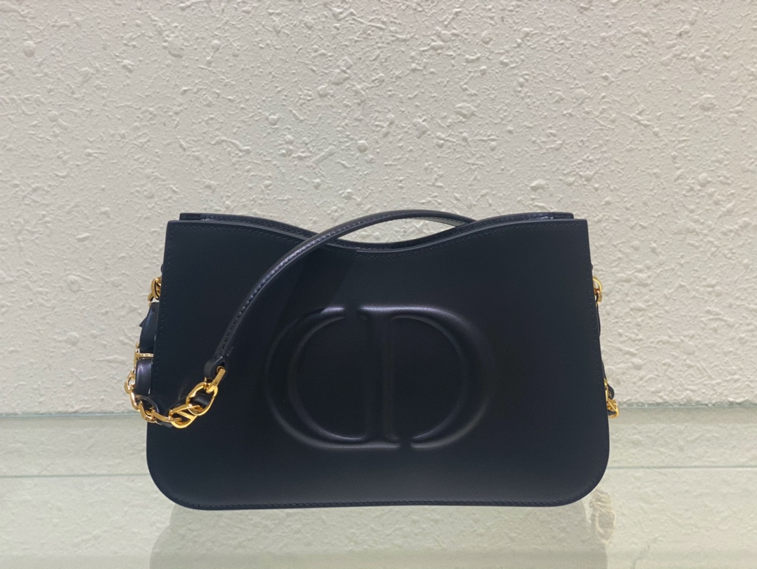 [TOP] Christian Dior CD Signature Hobo Mini Chain Bag Handbag  23.5 x 14.5 x 6 cm - Black