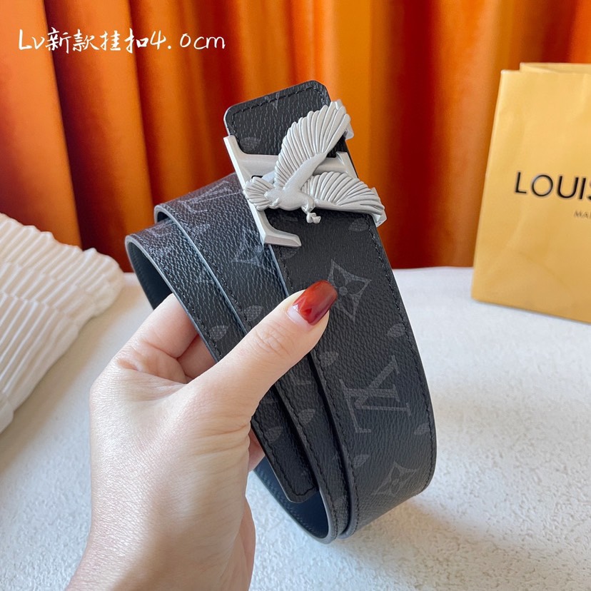 [TOP] Louis Vuitton LV Classic Belt - Black - 4CM