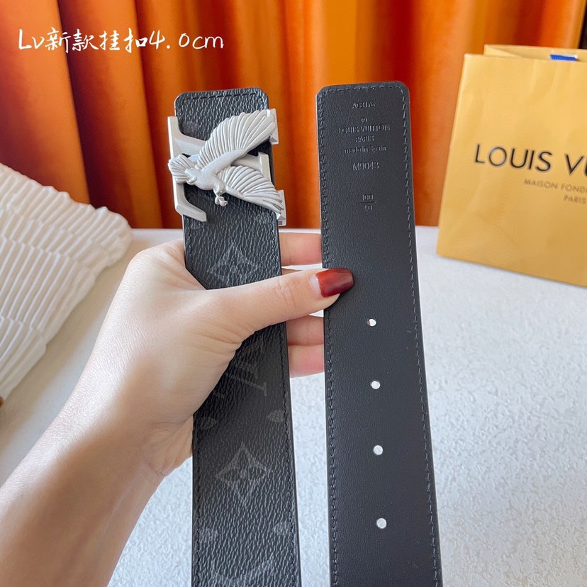 [TOP] Louis Vuitton LV Classic Belt - Black - 4CM