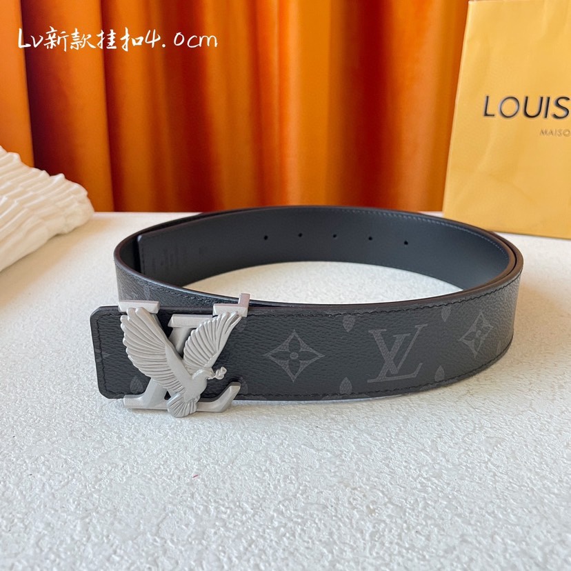 [TOP] Louis Vuitton LV Classic Belt - Black - 4CM