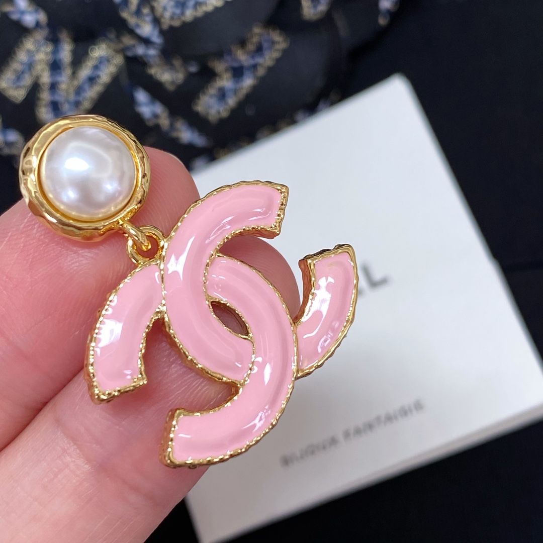 [TOP] CHANEL Pearl Drop Enamel Double C Earrings - 2 Colors - 711 Luxury