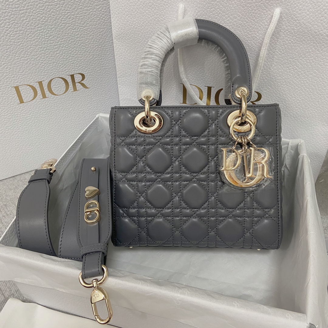 [TOP] Christian Dior Micro Four-Frame Sheepskin Lady Christian Dior Bags  20x17x8 cm - 12 Colors - GHW